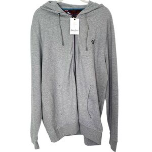 NWT Robert Graham Gray Plus Size 2XL Skull Logo Casual Full Zip Hoodie Jacket